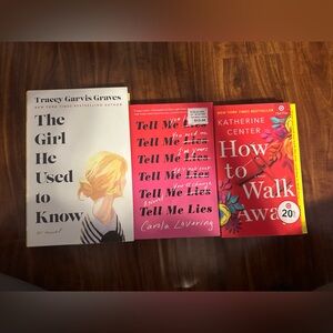 Set of Three Books with Red and White Covers